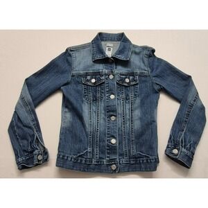 VTG Y2K Gap women's stretch denim jean jacket button down pockets medium wash XS